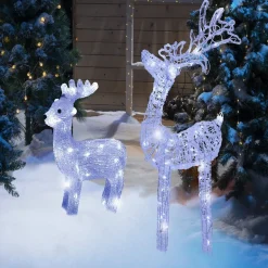 Gifi Renne de Noël lumineux blanc froid 30 led^ Décoration Extérieure De Noël