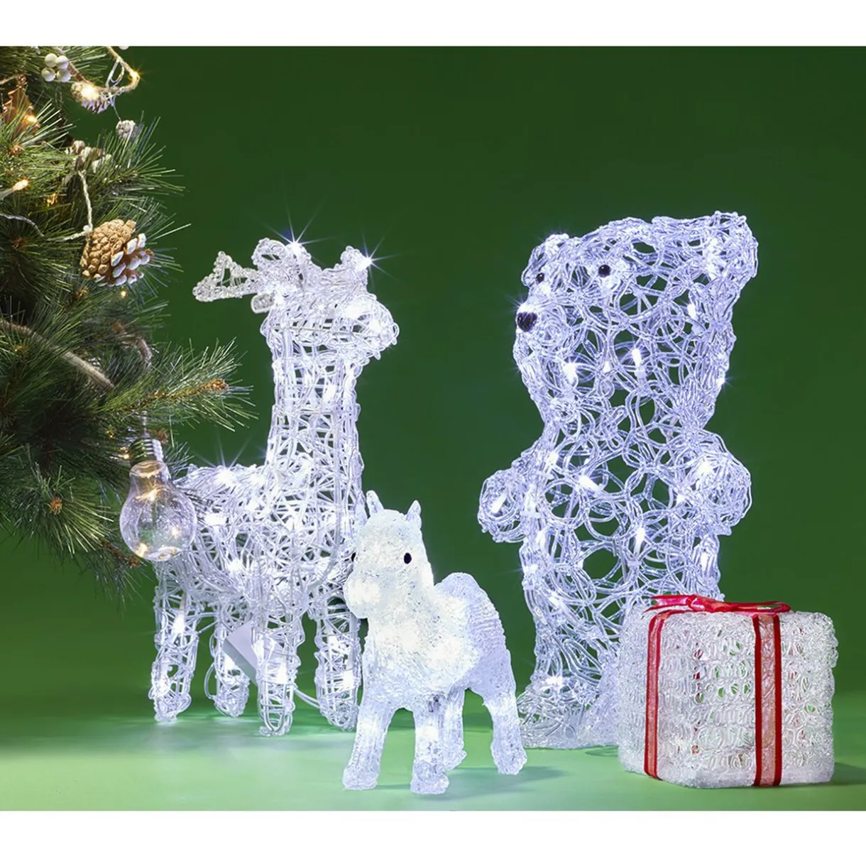 Gifi Renne de Noël lumineux blanc froid 30 led^ Décoration Extérieure De Noël