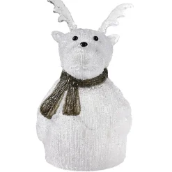 Gifi Renne lumineux acrylique H33cm 40 LED blanc froid^ Décoration Extérieure De Noël