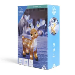 Gifi Renne lumineux décoration de Noël extérieur 30LED H42cm^ Décoration Extérieure De Noël