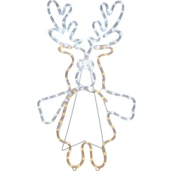 Gifi Renne néon lumineux jaune et blanc Noël^ Décoration Extérieure De Noël