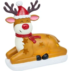 Gifi Renne solaire lumineux LED blanc chaud H25cm^ Décoration Extérieure De Noël