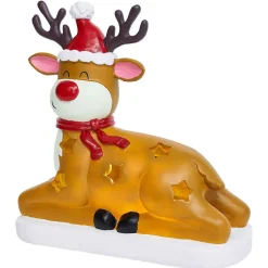Gifi Renne solaire lumineux LED blanc chaud H25cm^ Décoration Extérieure De Noël