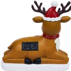 Gifi Renne solaire lumineux LED blanc chaud H25cm^ Décoration Extérieure De Noël