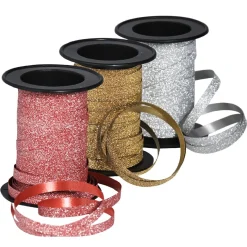 Gifi Rouleau de bolduc pailleté rouge argent or x3^ Loisirs Créatifs Et Emballage Cadeau