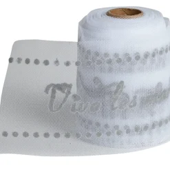 Online Gifi Rouleau de tulle vive les mariés blanc argenté