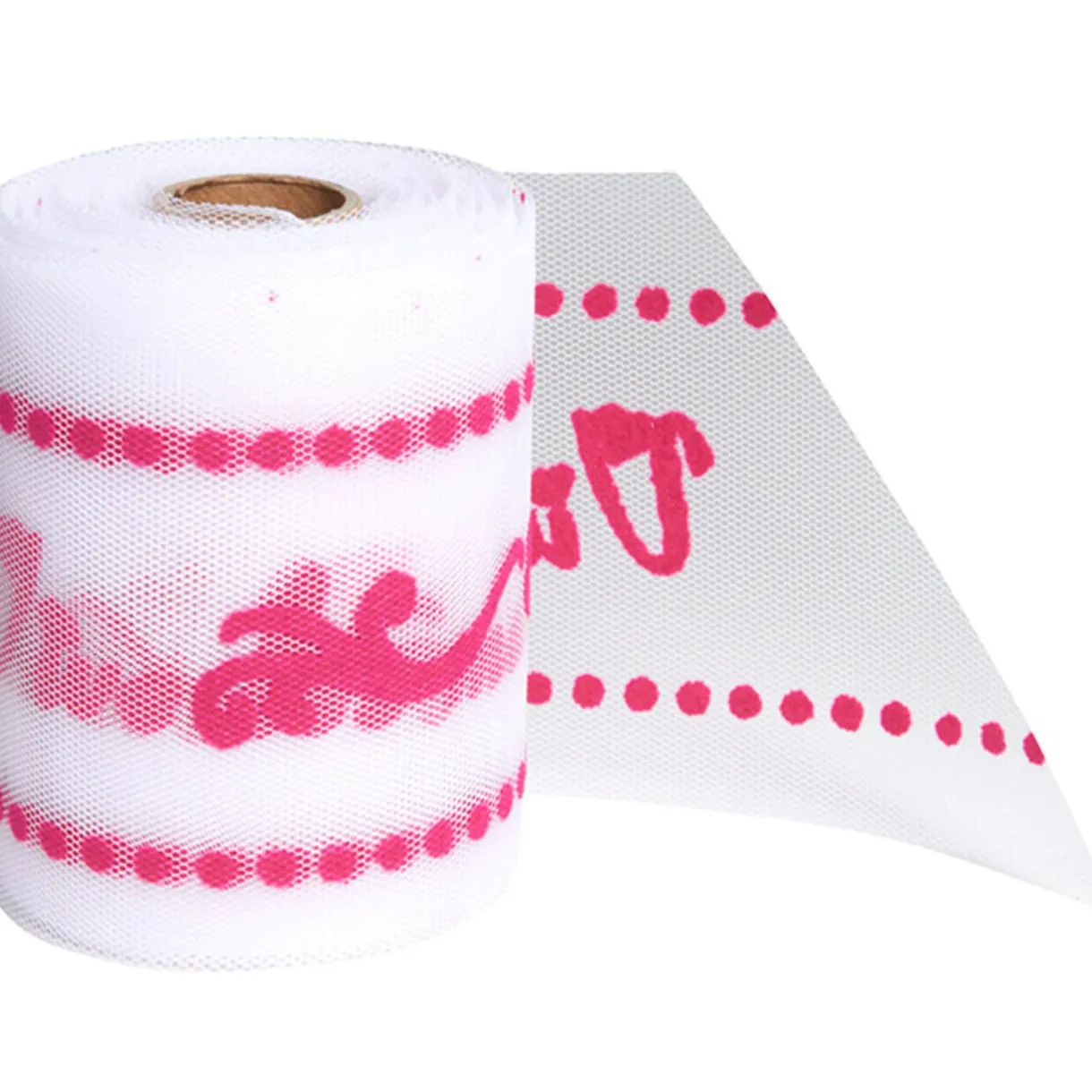 Best Gifi Rouleau de tulle vive les mariés blanc rose fuchsia