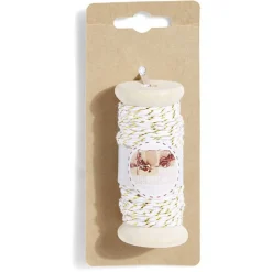 Gifi Rouleau fil coton blanc et doré 15m^ Loisirs Créatifs Et Emballage Cadeau