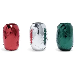Gifi Ruban bolduc brillant rouge argenté vert x3^ Loisirs Créatifs Et Emballage Cadeau