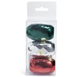 Gifi Ruban bolduc brillant rouge argenté vert x3^ Loisirs Créatifs Et Emballage Cadeau