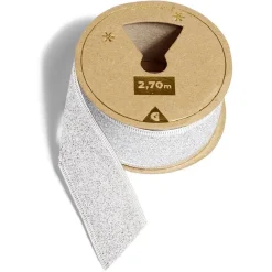 Gifi Ruban pailleté argenté 2,7m^ Loisirs Créatifs Et Emballage Cadeau