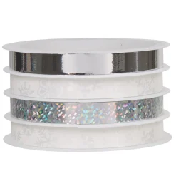 Gifi Ruban papier cadeau 5 m blanc argenté x4^ Loisirs Créatifs Et Emballage Cadeau