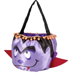 Outlet Gifi Sac à bonbons Halloween design vampire violet et rouge