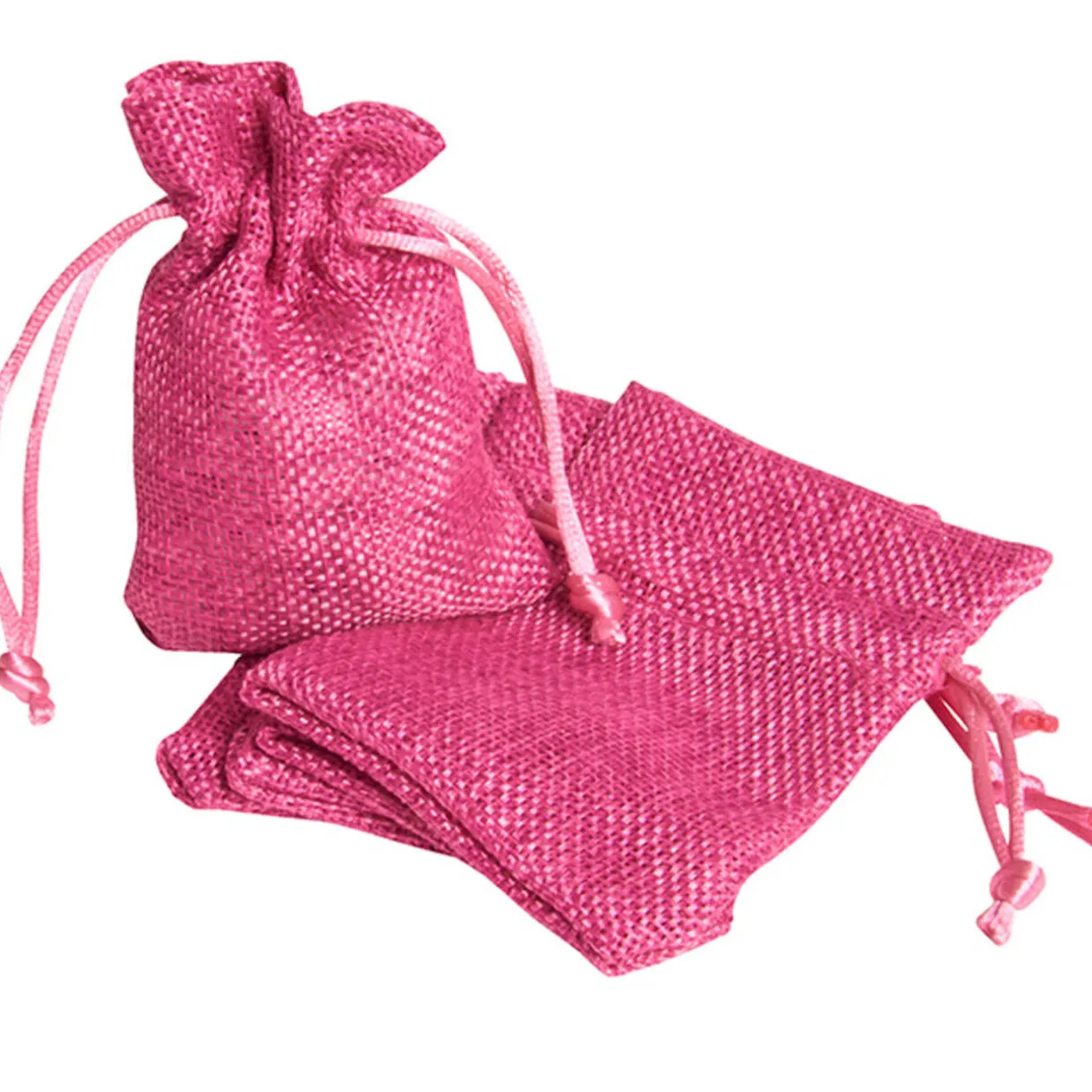Online Gifi Sac à dragées en jute rose fuchsia x6