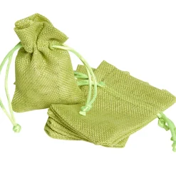 Online Gifi Sac à dragées en jute vert anis x6