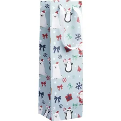 Gifi Sac cadeau à bouteille imprimé Noël^ Loisirs Créatifs Et Emballage Cadeau