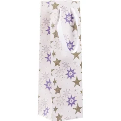 Gifi Sac cadeau à bouteille imprimé Noël doré^ Loisirs Créatifs Et Emballage Cadeau