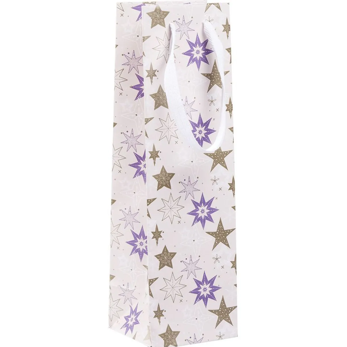 Gifi Sac cadeau à bouteille imprimé Noël doré^ Loisirs Créatifs Et Emballage Cadeau