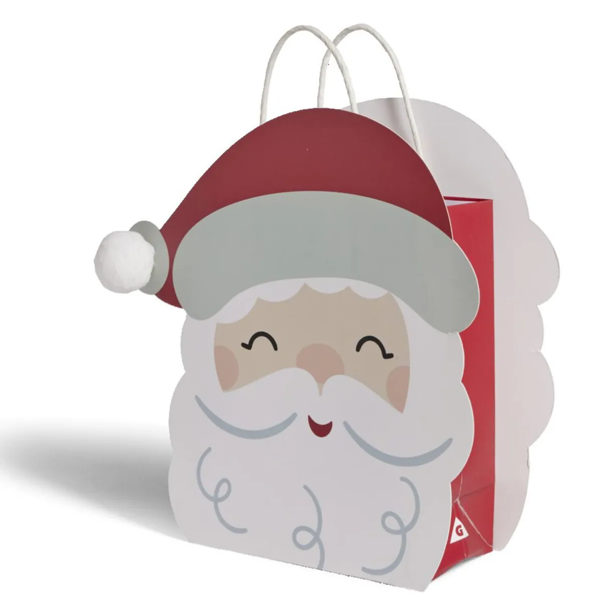 Gifi Sac cadeau fantaisie forme tête de père Noël 27xH29cm^ Loisirs Créatifs Et Emballage Cadeau