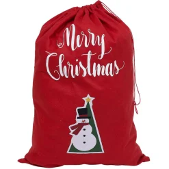 Hot Gifi Sac cadeau hotte en feutrine rouge motif Noël
