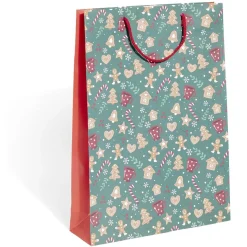 Gifi Sac cadeau motif gnome Père Noël ou biscuit pain d'épices - Taille L^ Loisirs Créatifs Et Emballage Cadeau