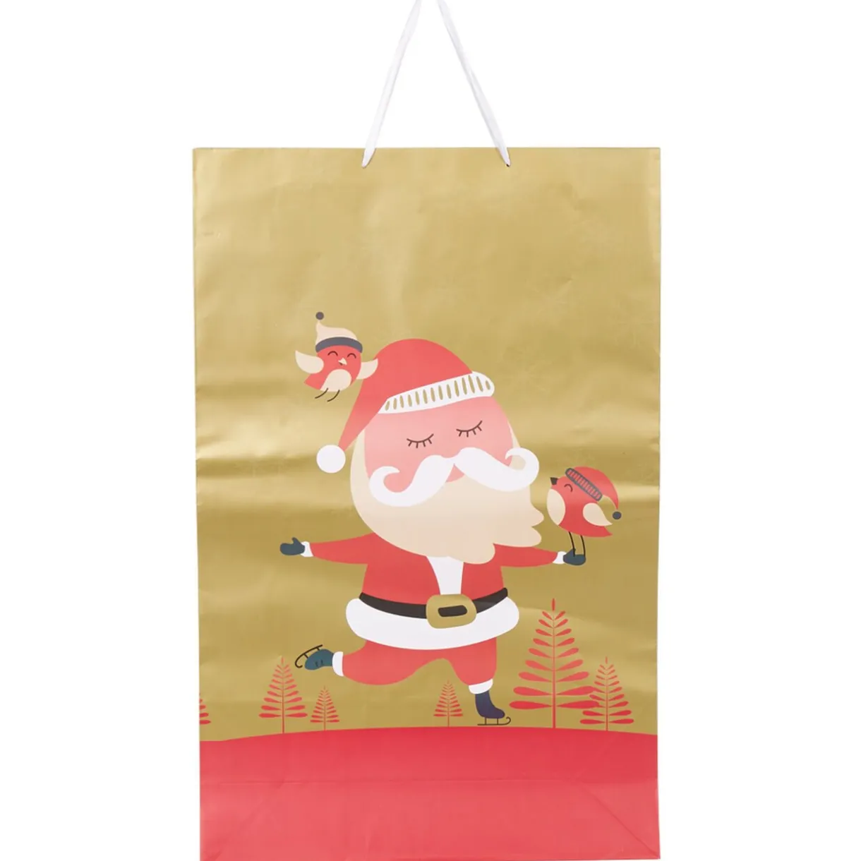 Gifi Sac cadeau naturel motif Père Noël vert rouge XL^ Loisirs Créatifs Et Emballage Cadeau