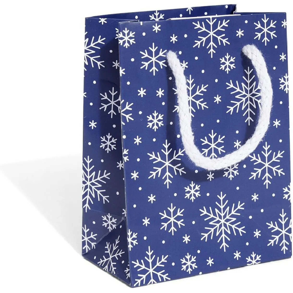 Gifi Sac cadeau Noël argenté pailleté ou bleu motif flocon -Taille S^ Loisirs Créatifs Et Emballage Cadeau