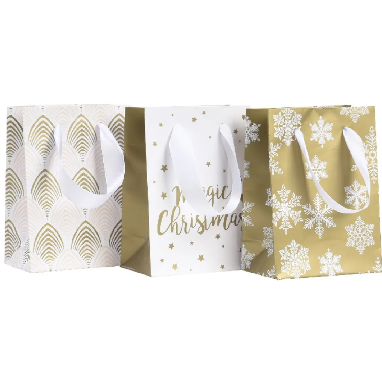 Gifi Sac cadeau Noël Blanc Doré taille S^ Loisirs Créatifs Et Emballage Cadeau