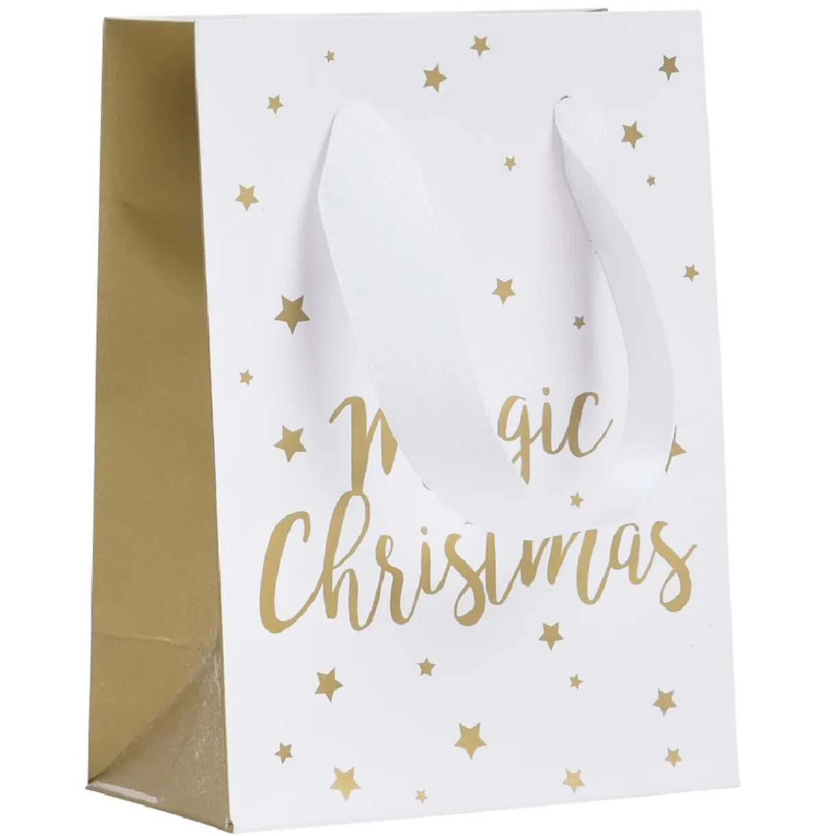 Gifi Sac cadeau Noël Blanc Doré taille S^ Loisirs Créatifs Et Emballage Cadeau