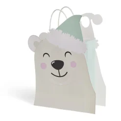 Gifi Sac cadeau Noël en papier forme tête ours blanc 25,5xH31,5cm^ Loisirs Créatifs Et Emballage Cadeau