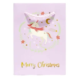 Gifi Sac cadeau Noël enfant licorne ou dinosaure 11xH15cm - 2 modèles^ Loisirs Créatifs Et Emballage Cadeau