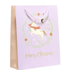 Gifi Sac cadeau Noël enfant licorne ou dinosaure 26xH32cm - 2 modèles^ Loisirs Créatifs Et Emballage Cadeau