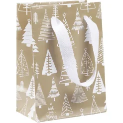 Gifi Sac cadeau Noël imprimé doré L10,8x14,6 cm^ Loisirs Créatifs Et Emballage Cadeau