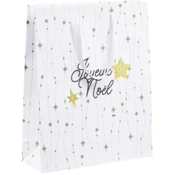 Gifi Sac cadeau Noël imprimé doré L26x32 cm^ Loisirs Créatifs Et Emballage Cadeau