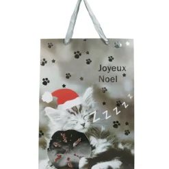 Gifi Sac cadeau Noël motif chat^ Loisirs Créatifs Et Emballage Cadeau