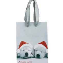 Gifi Sac cadeau Noël motif chiots^ Loisirs Créatifs Et Emballage Cadeau