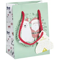 Gifi Sac cadeau Noël rouge ou vert à motifs -Taille S^ Loisirs Créatifs Et Emballage Cadeau