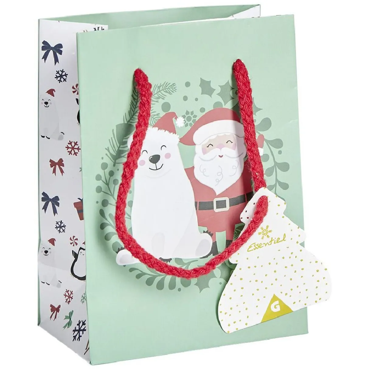 Gifi Sac cadeau Noël rouge ou vert à motifs -Taille S^ Loisirs Créatifs Et Emballage Cadeau