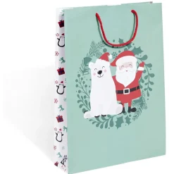 Gifi Sac cadeau Noël rouge pailleté ou vert à motifs - Taille L^ Loisirs Créatifs Et Emballage Cadeau