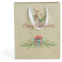 Gifi Sac cadeau Noël taille M motif traditionnel^ Loisirs Créatifs Et Emballage Cadeau