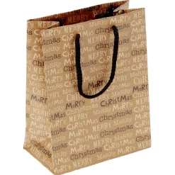 Gifi Sac cadeau papier recyclé certifié FSC® marron lanière rouge Taille M^ Loisirs Créatifs Et Emballage Cadeau