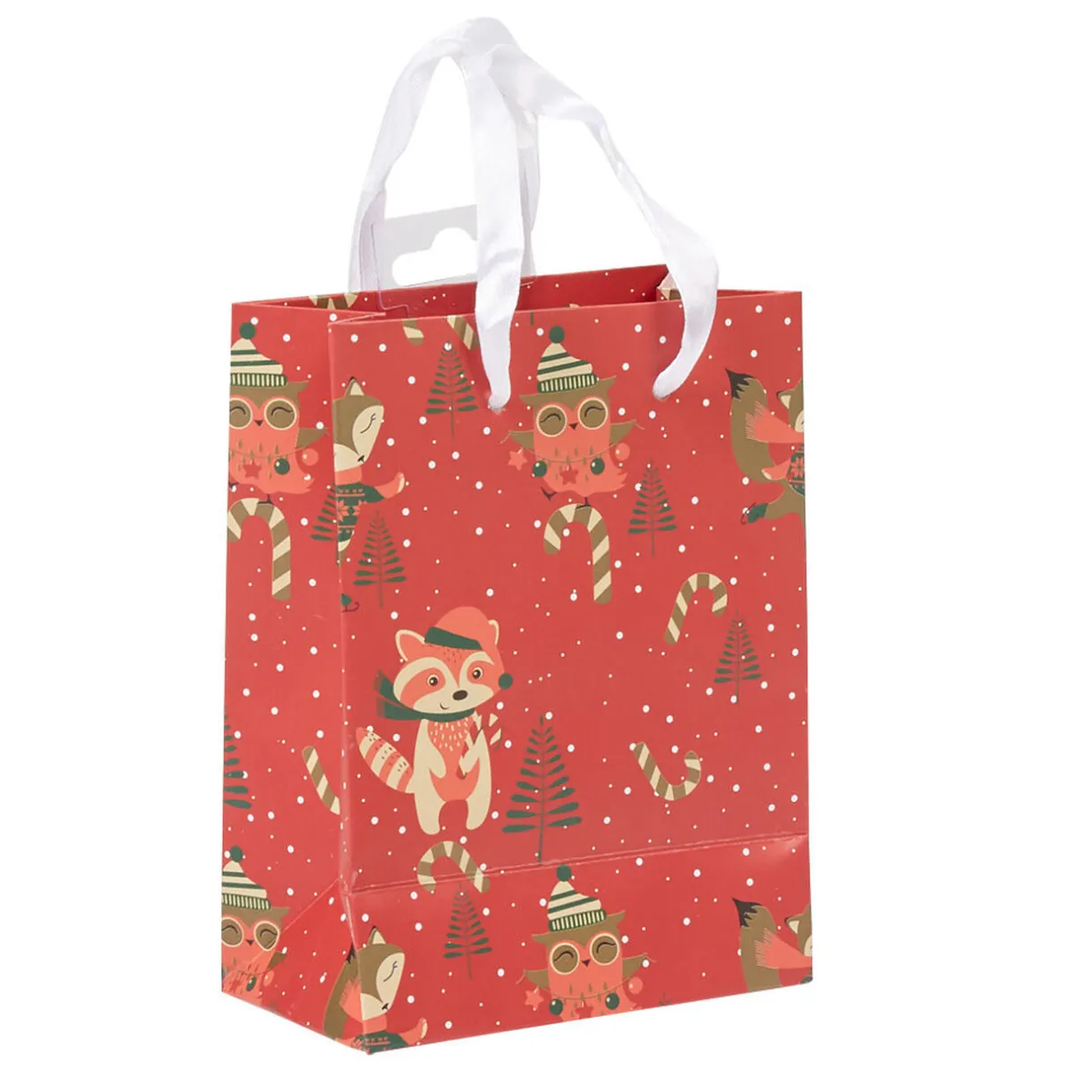 Gifi Sac cadeau rouge motif renard petit modèle^ Loisirs Créatifs Et Emballage Cadeau