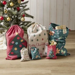 Gifi Sac cadeau tissu réutilisable 15x20cm - 3 modèles^ Loisirs Créatifs Et Emballage Cadeau