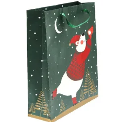 Gifi Sac cadeau vert design ours blanc et rouge modèle moyen^ Loisirs Créatifs Et Emballage Cadeau