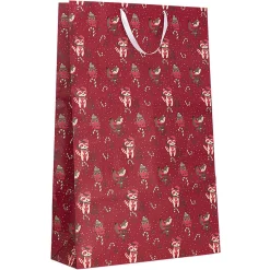 Gifi Sac pochette cadeau XL motifs renards vert et rouge^ Loisirs Créatifs Et Emballage Cadeau