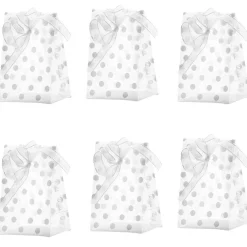 Online Gifi Sachet pour dragées motif pois gris x6