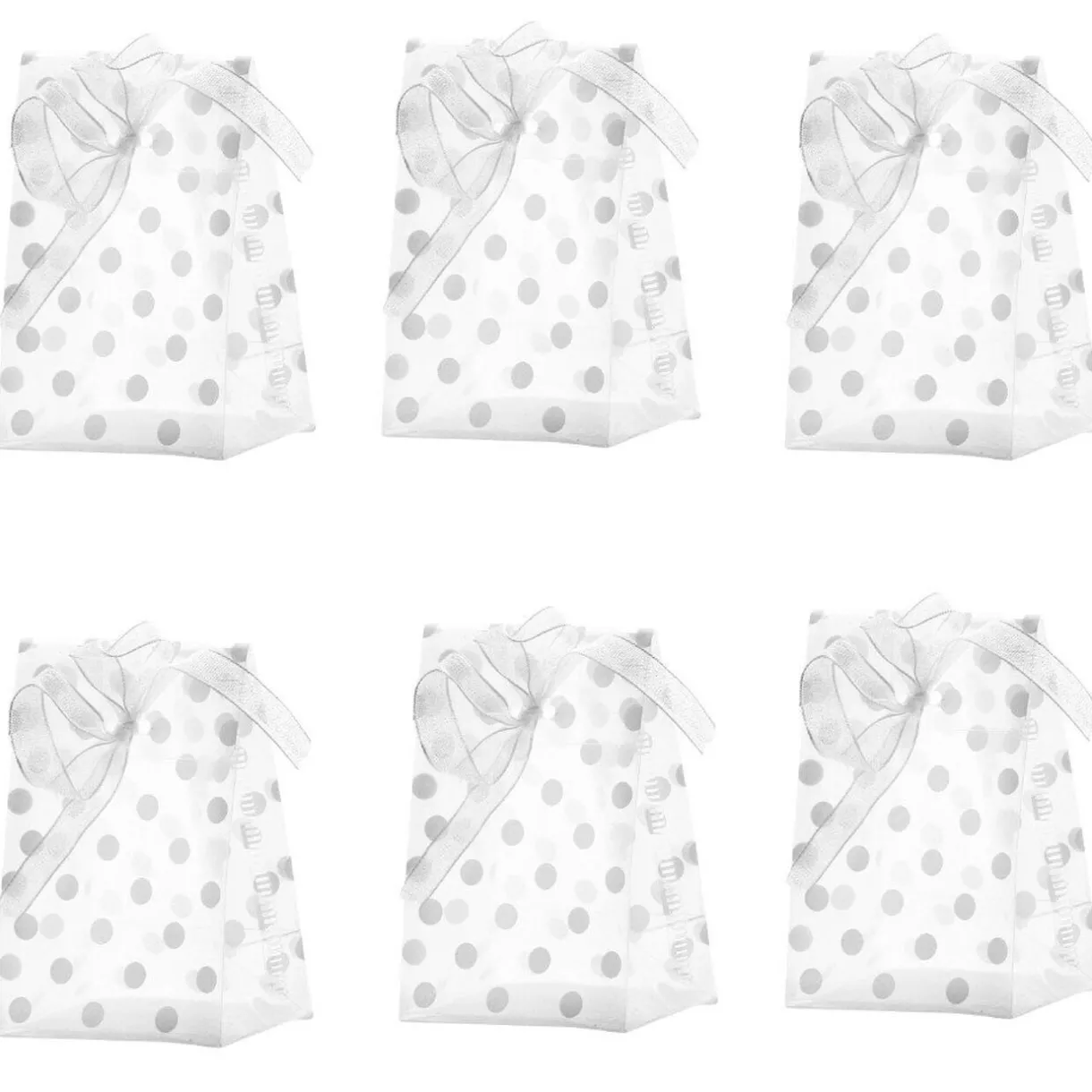 Online Gifi Sachet pour dragées motif pois gris x6