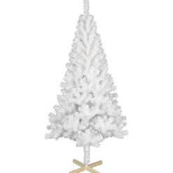 Best Gifi Sapin artificiel blanc 400 branches pied bois H.180 cm