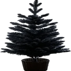 Outlet Gifi Sapin artificiel enneigé pot tressé 258 branches Ø56xH100cm