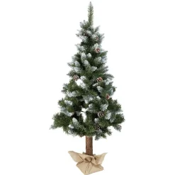 Gifi Sapin artificiel enneigé tronc aspect bois sac jute Ø72xH150cm